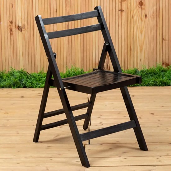 Product photograph of Baxter Outdoor Solid Wood Folding Chair In Black from Furniture in Fashion