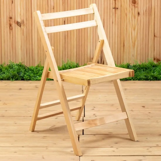 Product photograph of Baxter Outdoor Solid Wood Folding Chair In Natural from Furniture in Fashion