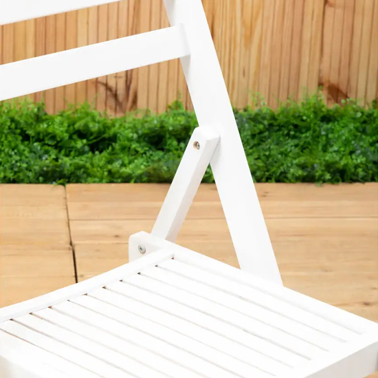 Baxter Outdoor Solid Wood Folding Chair In White
