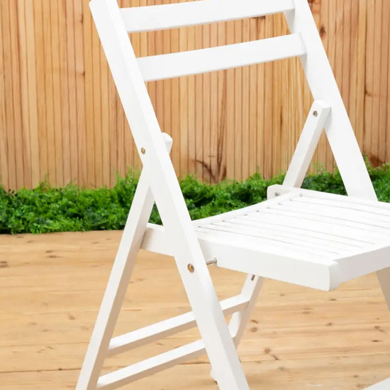 Baxter Outdoor Solid Wood Folding Chair In White