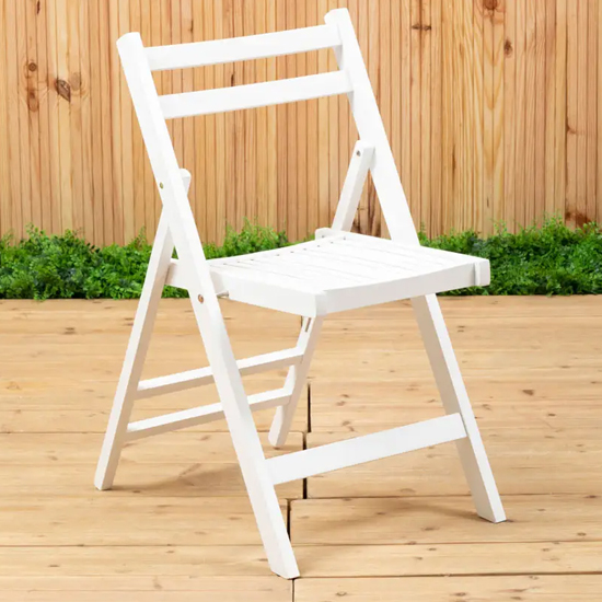 Read more about Baxter outdoor solid wood folding chair in white