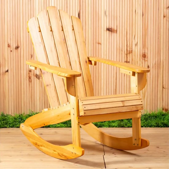 Product photograph of Baxter Outdoor Solid Wood Rocking Chair In Natural from Furniture in Fashion
