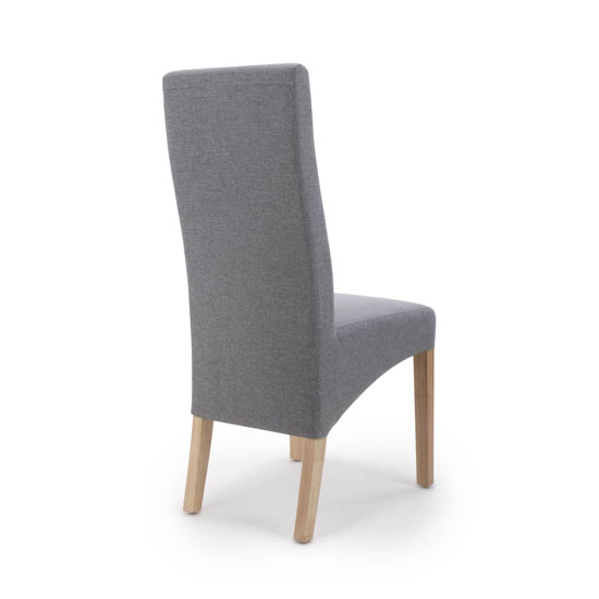 Basrah Steel Grey Linen Wave Back Dining Chair In A Pair_2