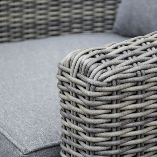 Baxton Outdoor Sofa Set With Coffee Table In Grey Weave Effect_6