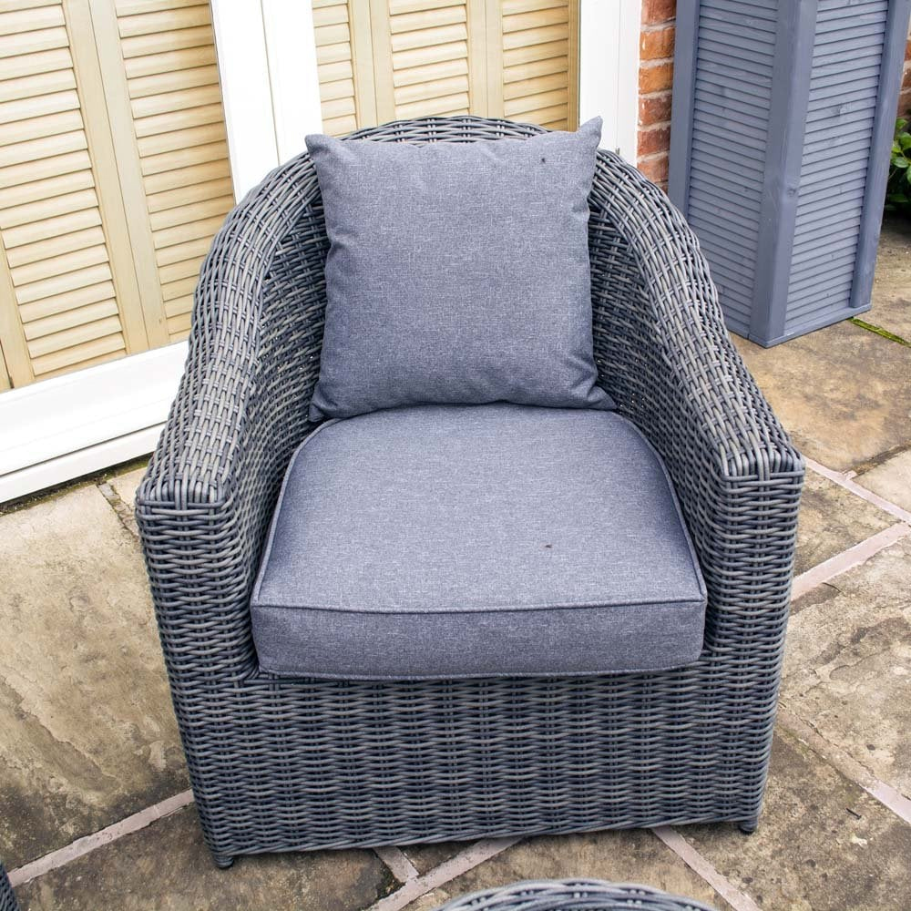 Baxton Rattan Garden Sofa Set With Coffee Table In Grey