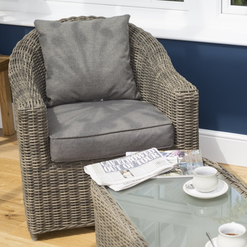 Baxton Rattan Garden Sofa Set With Coffee Table In Natural