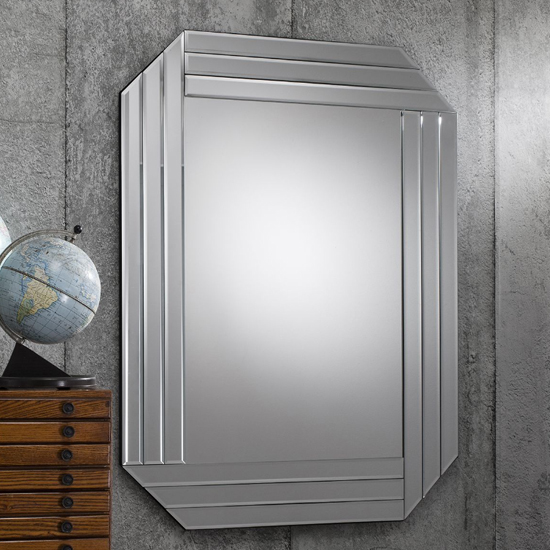 Bayfield Rectangular Bevelled Wall Mirror In Silver thumbnail