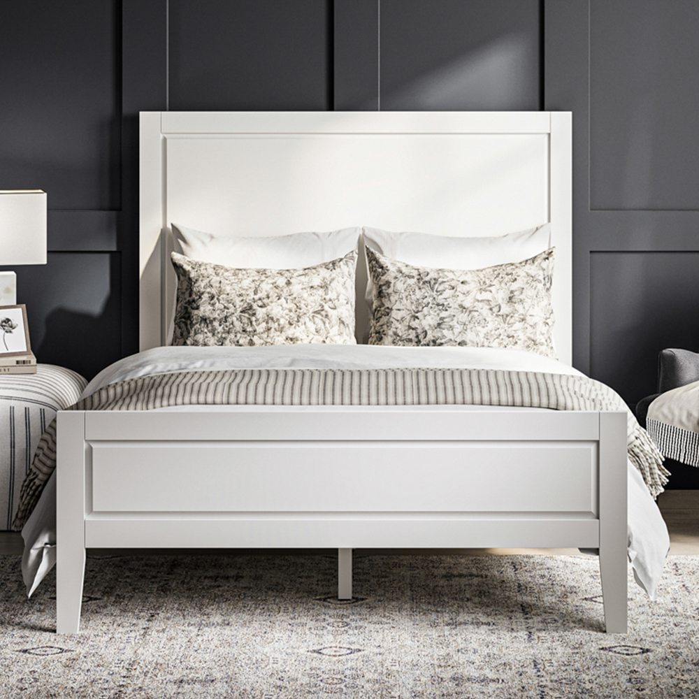 Read more about Bayfield wooden king size bed in white