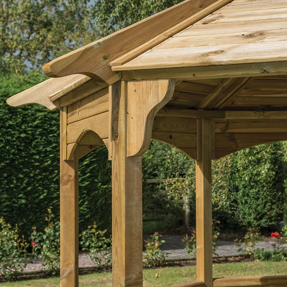 Baylham Wooden Garden Eight Sided Gazebo In Natural