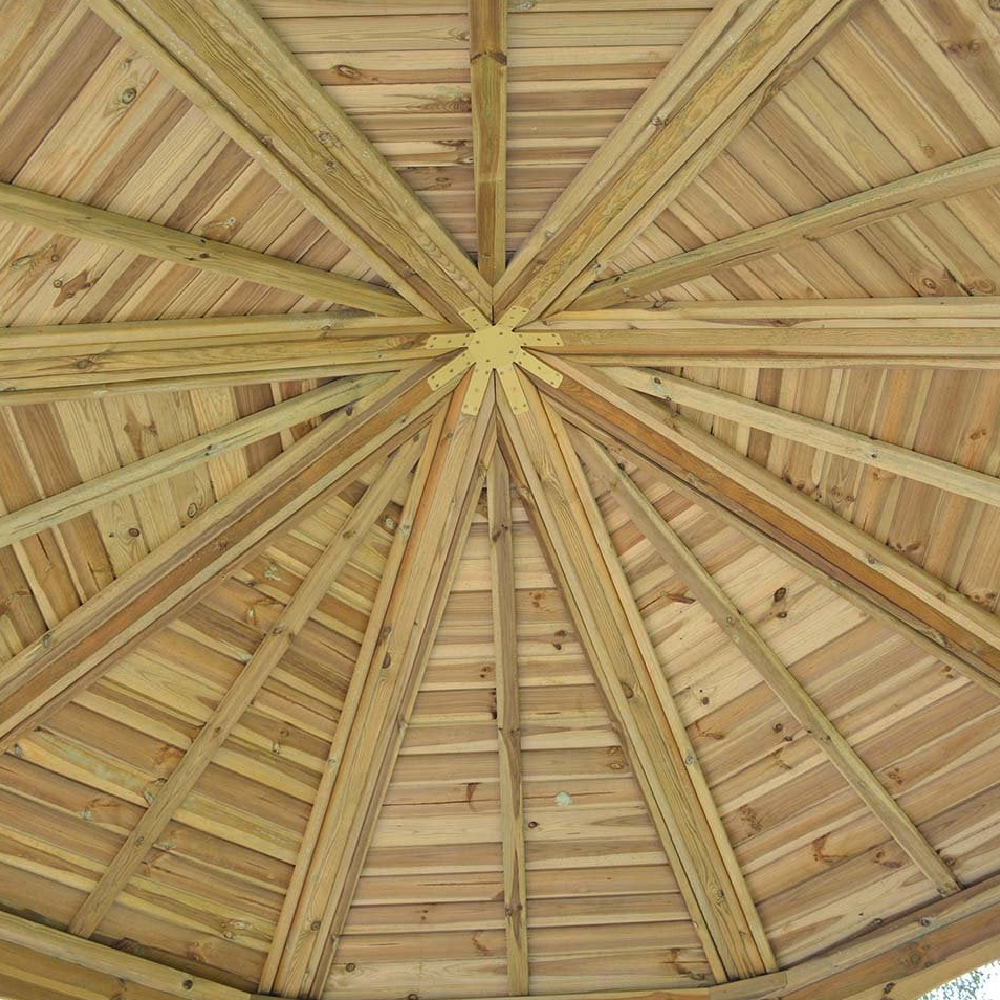Baylham Wooden Garden Eight Sided Gazebo In Natural