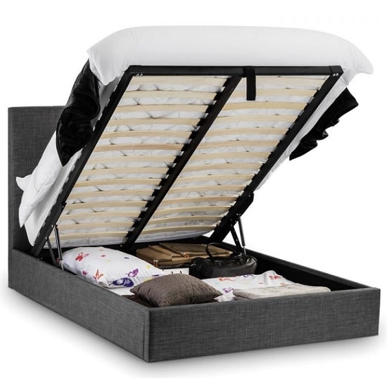 Sadzi Fabric Storage Double Bed In Slate Grey Linen_2