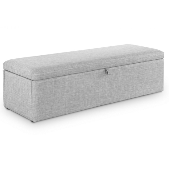 Sadzi Linen Fabric Upholstered Blanket Box In Light Grey_2