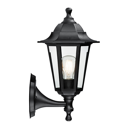 Bayswater Traditional Clear Glass Wall Light In Black