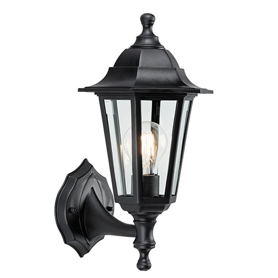 Photo of Bayswater traditional clear glass wall light in black
