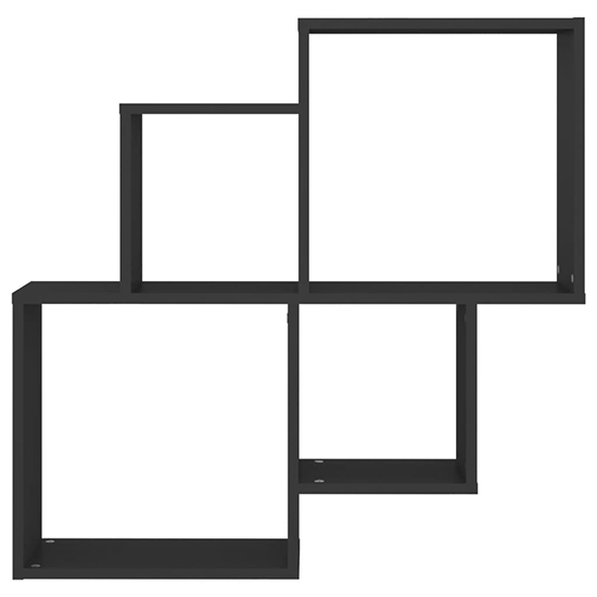 Bazyli Wooden Cube Wall Shelf In Black