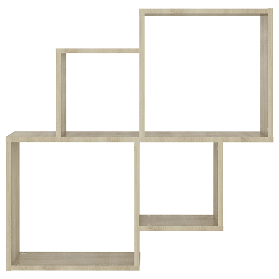 Bazyli Wooden Cube Wall Shelf In Sonoma Oak
