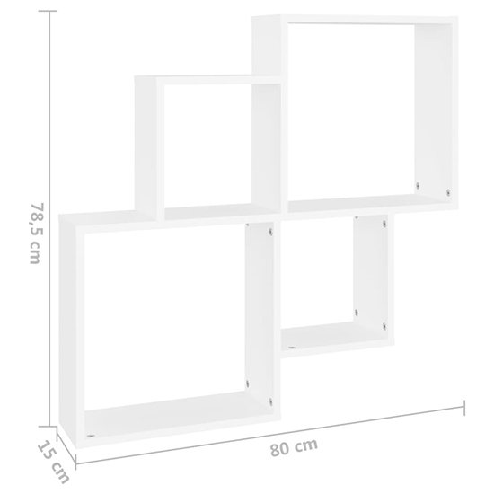 Bazyli Wooden Cube Wall Shelf In White