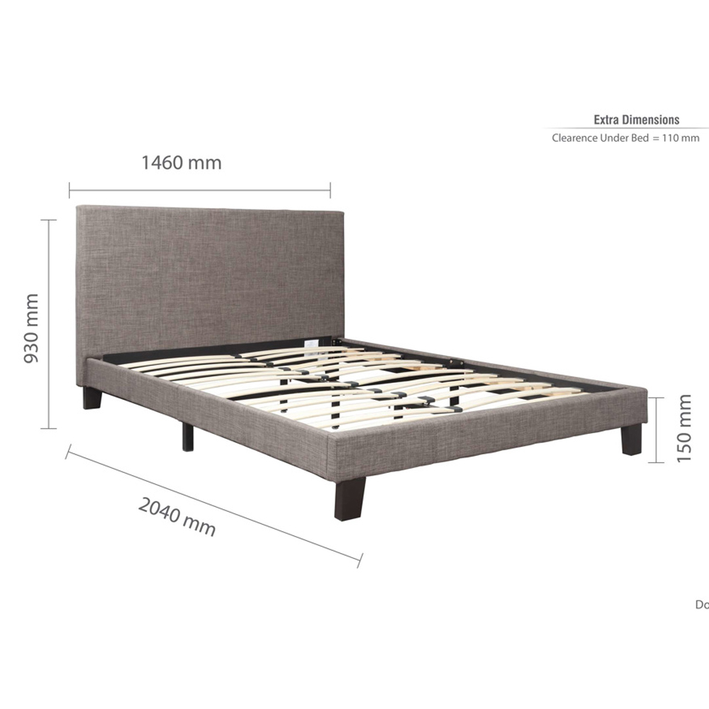 Beano Fabric Double Bed In Grey