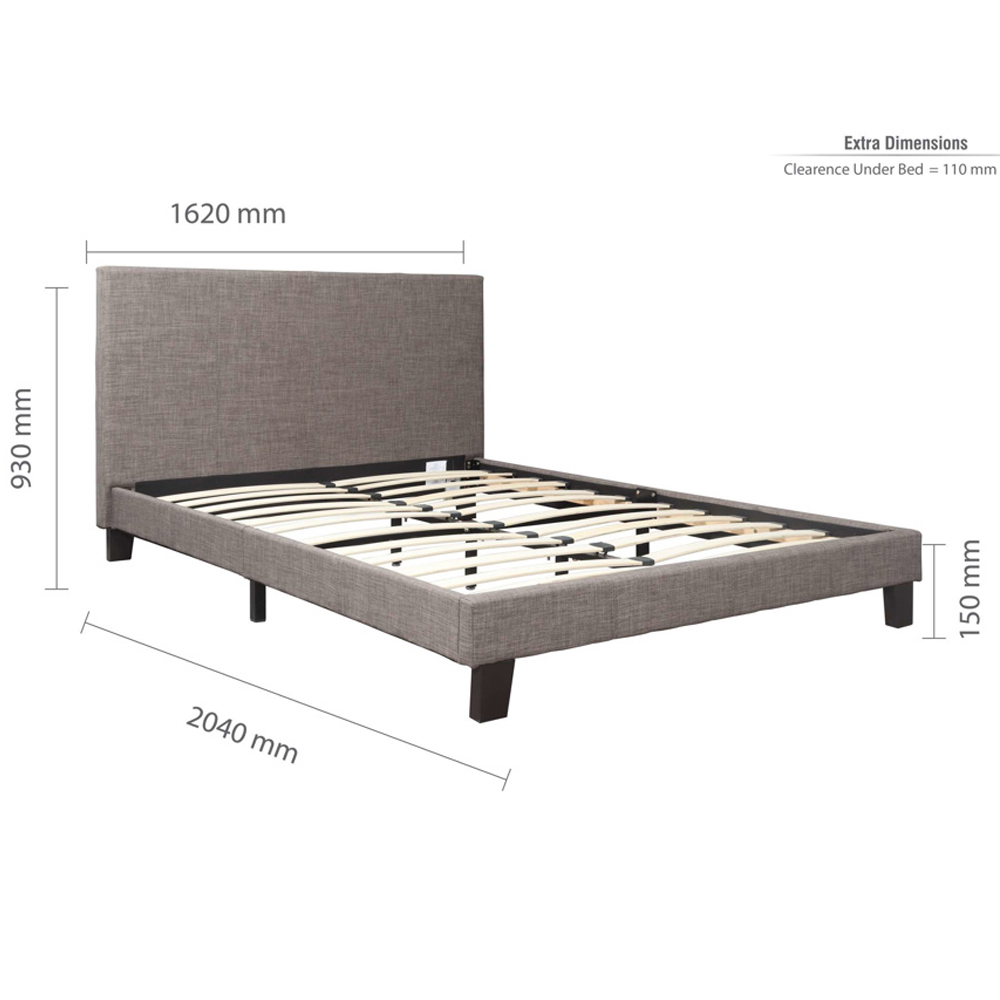 Beano Fabric King Size Bed In Grey