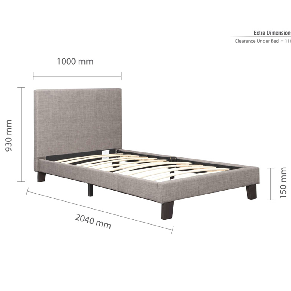 Beano Fabric Single Bed In Grey