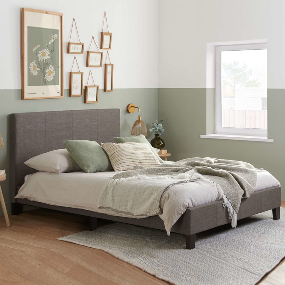 Beano Fabric Small Double Bed In Grey