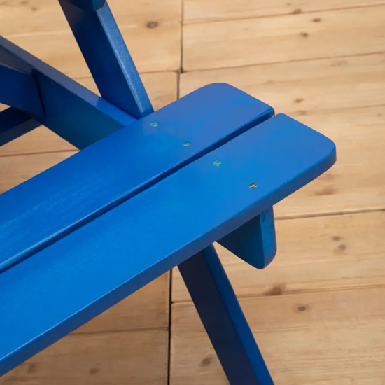 Beata Outdoor Wooden Kids Picnic Bench In Blue