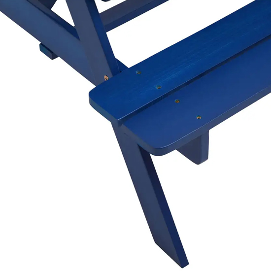 Beata Outdoor Wooden Kids Picnic Bench In Blue