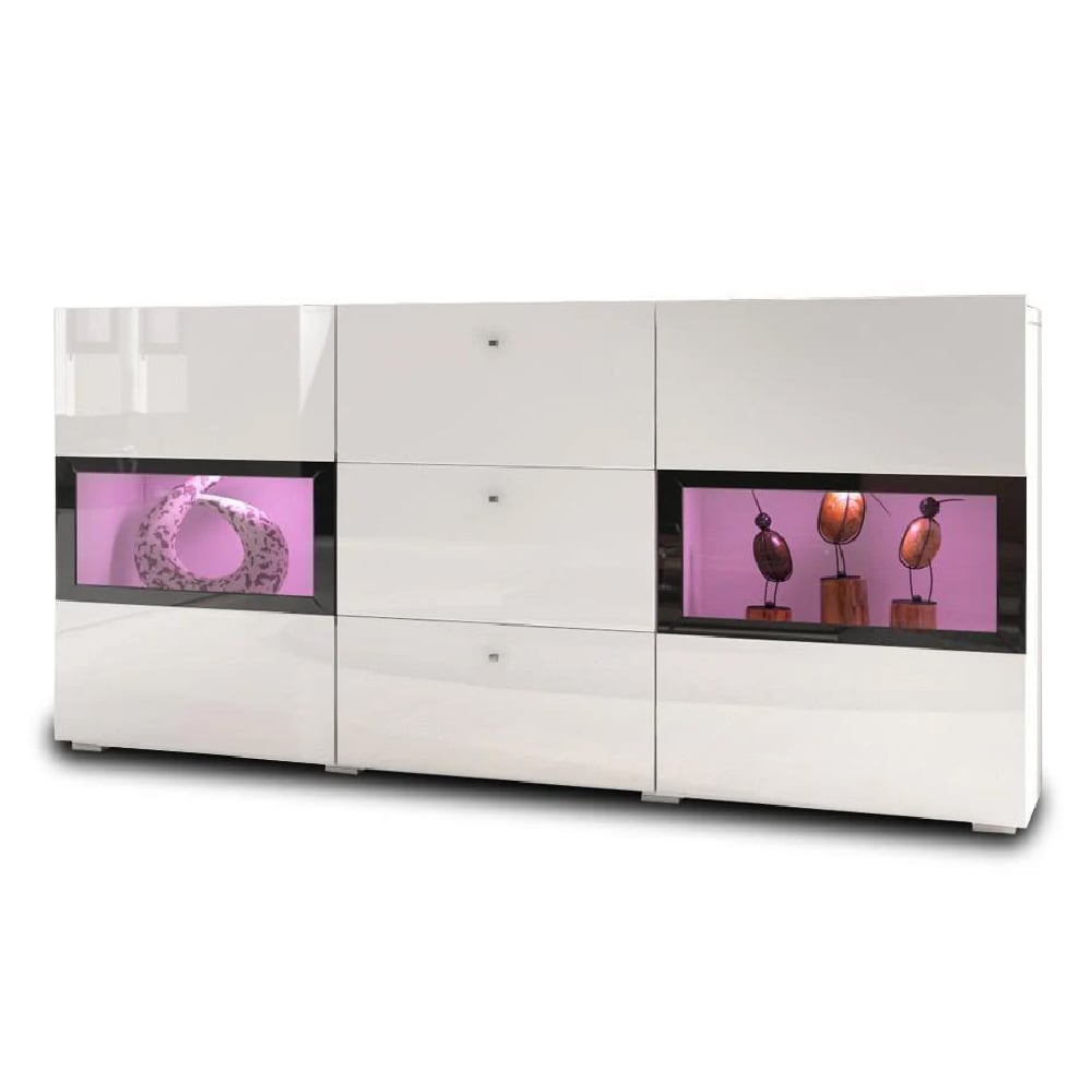 Beatrice Wooden Sideboard With 2 Doors 3 Drawers In White Matt