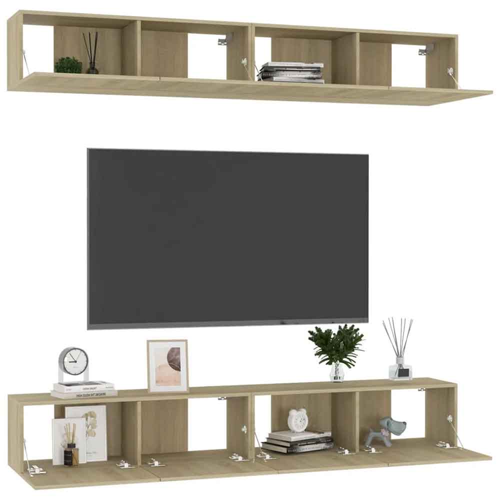 Beaufort 100cm Wooden Entertainment Unit In Sonoma Oak