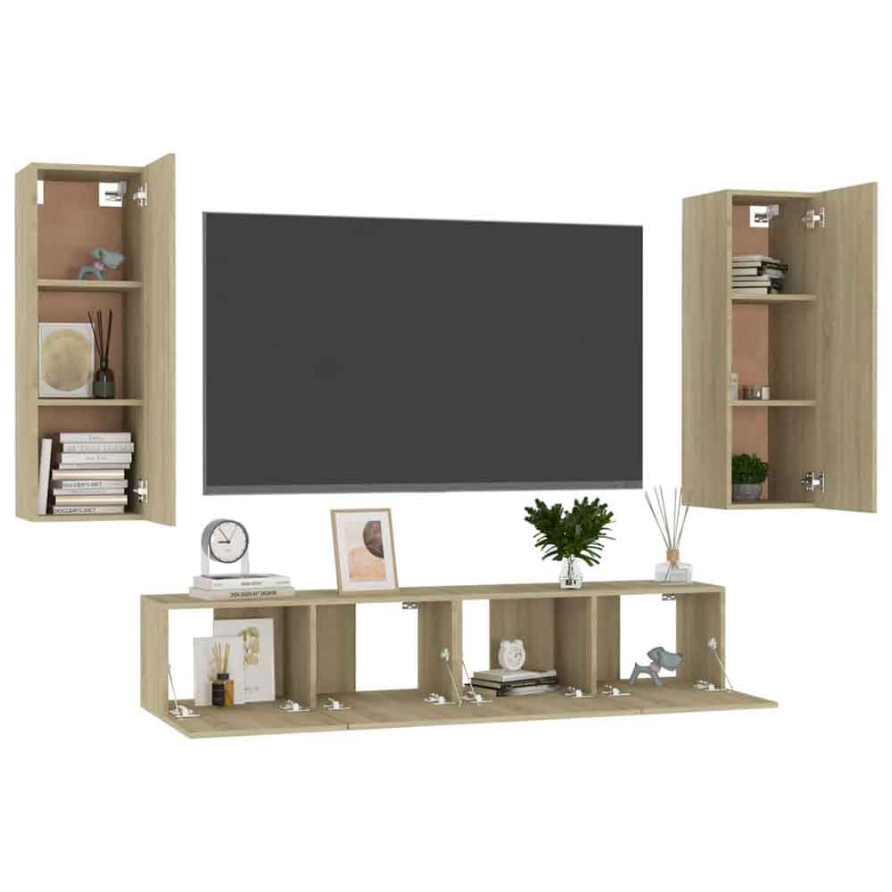 Beaufort 160cm Wooden Entertainment Unit In Sonoma Oak