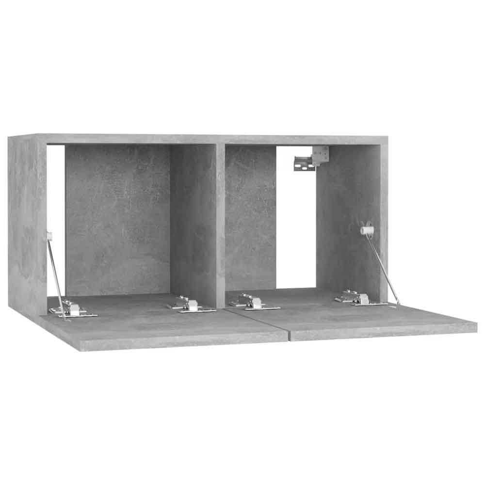 Beaufort 60cm Wooden Entertainment Unit In Concrete Grey
