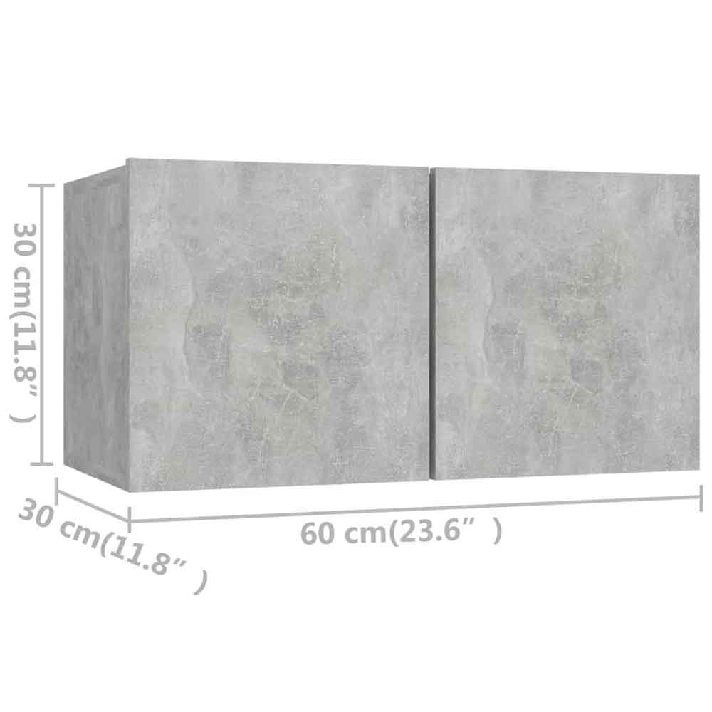 Beaufort 60cm Wooden Entertainment Unit In Concrete Grey