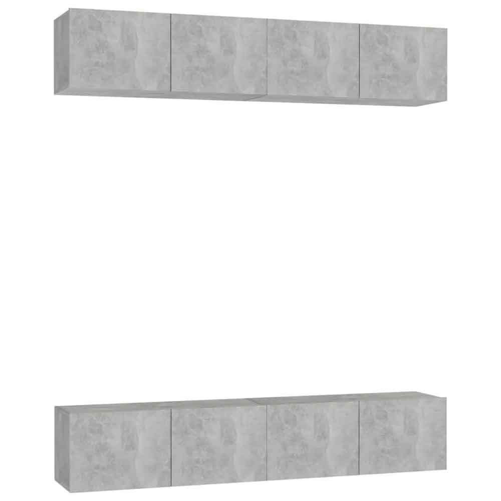 Beaufort 80cm Wooden Entertainment Unit In Concrete Grey