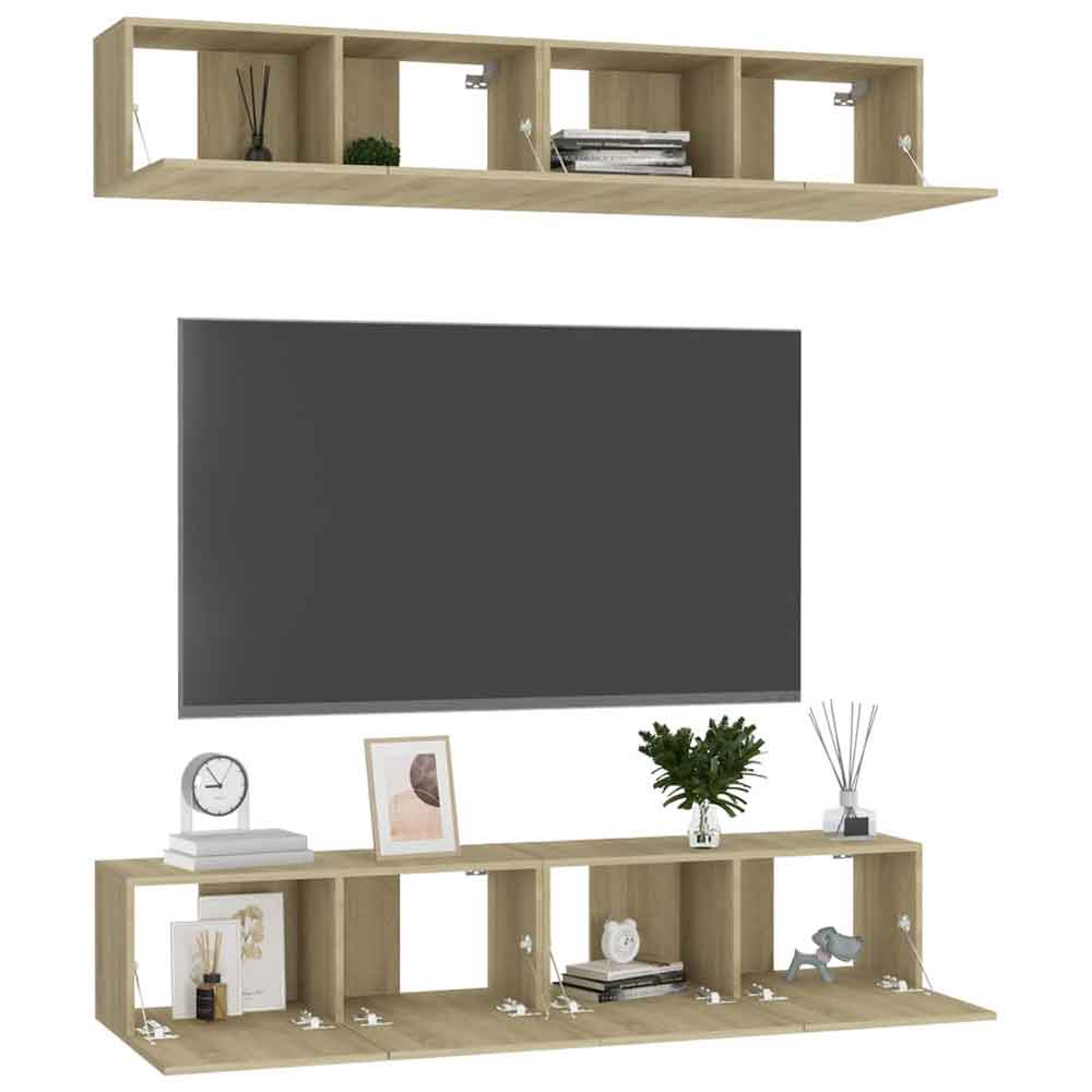 Beaufort 80cm Wooden Entertainment Unit In Sonoma Oak