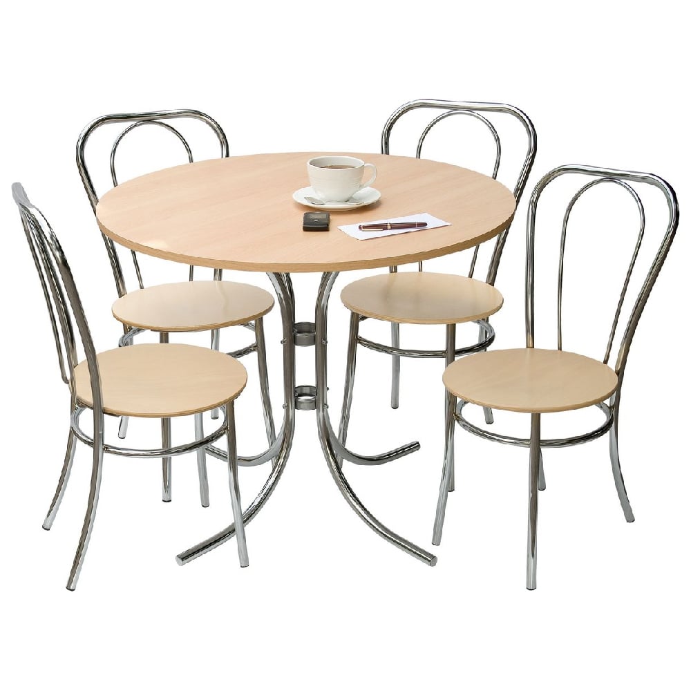 Read more about Beaufort wooden bistro set with 4 chairs in oak