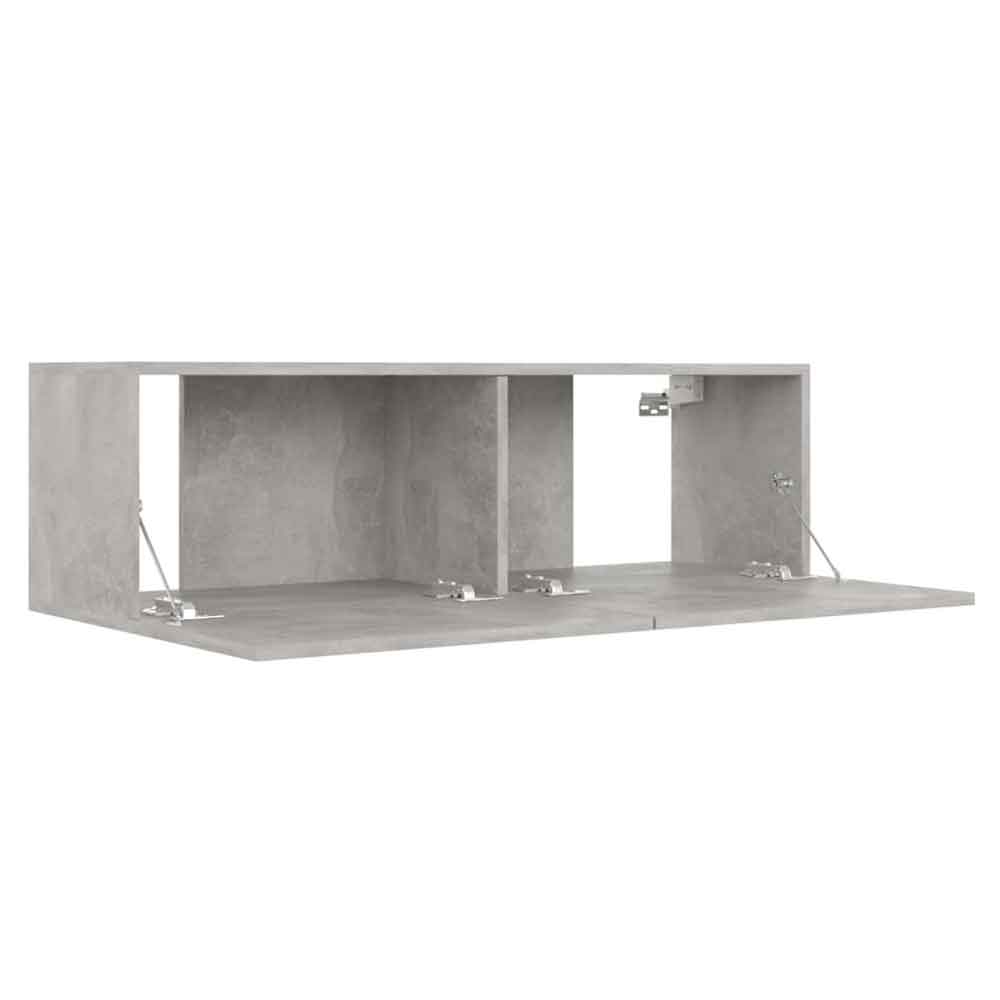 Beaumont 100cm Wooden 3 Piece Entertainment Unit In Concrete Grey