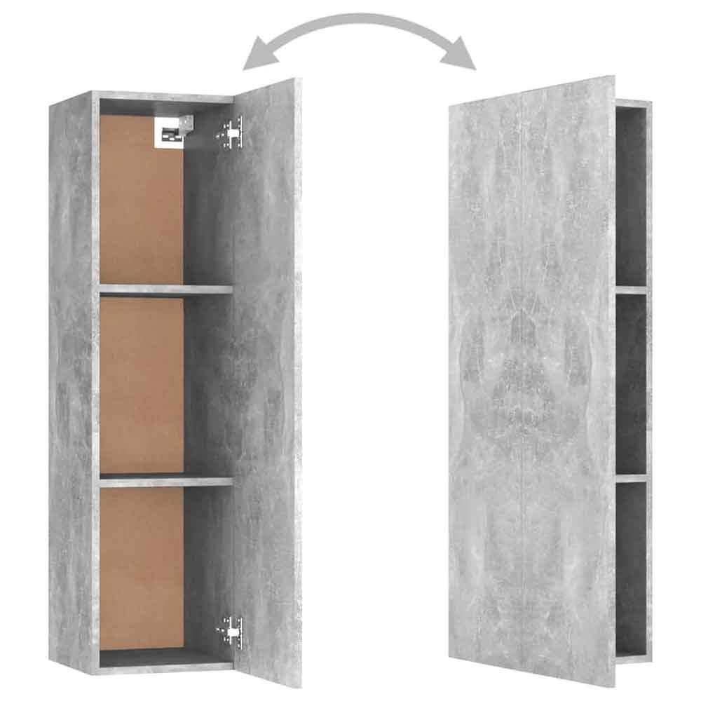 Beaumont 100cm Wooden 3 Piece Entertainment Unit In Concrete Grey