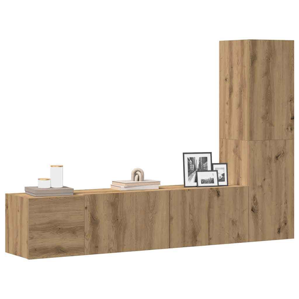 Beaumont 100cm Wooden 3 Piece Entertainment Unit In Artisan Oak