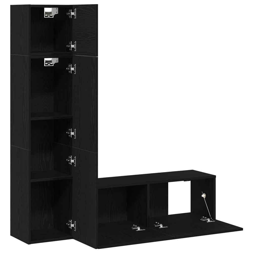 Beaumont 100cm Wooden 3 Piece Entertainment Unit In Black Oak