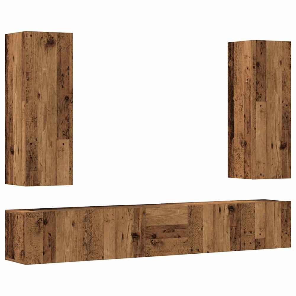 Beaumont 160cm Wooden 5 Piece Entertainment Unit In Brown