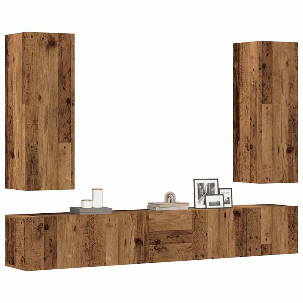 Beaumont 160cm Wooden 5 Piece Entertainment Unit In Brown