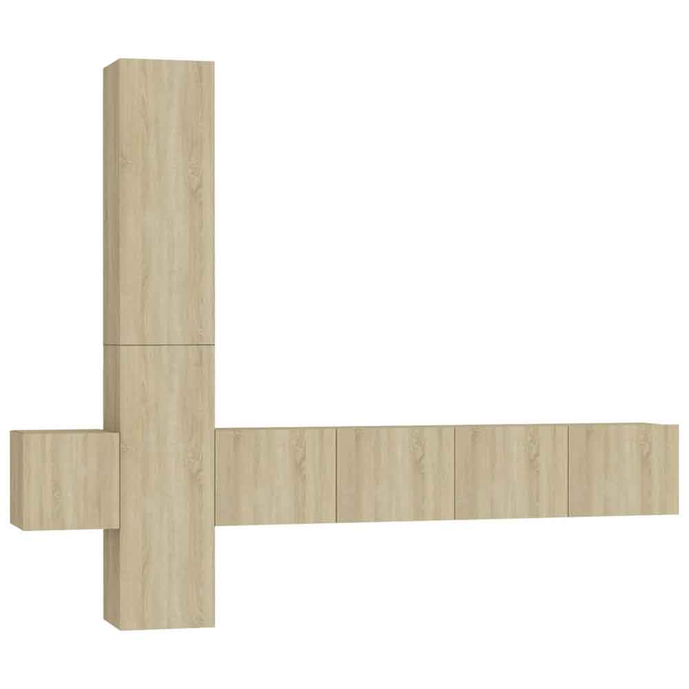Beaumont 160cm Wooden 5 Piece Entertainment Unit In Sonoma Oak