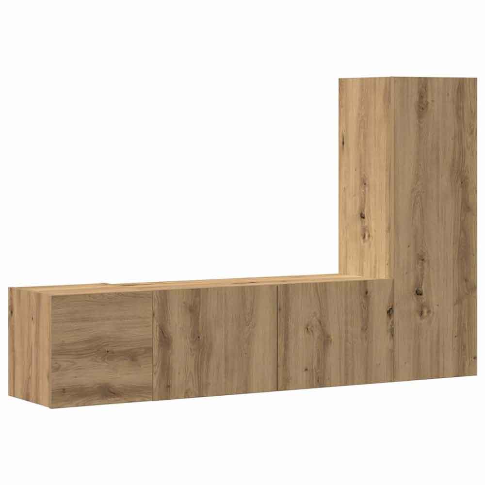 Beaumont 80cm Wooden 3 Piece Entertainment Unit In Artisan Oak