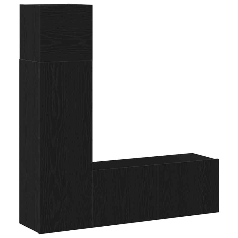 Beaumont 80cm Wooden 3 Piece Entertainment Unit In Black Oak