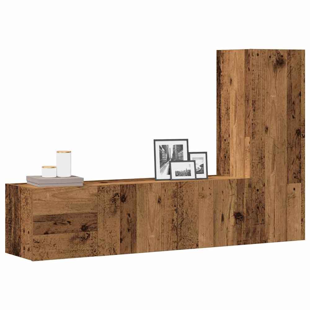Beaumont 80cm Wooden 3 Piece Entertainment Unit In Brown