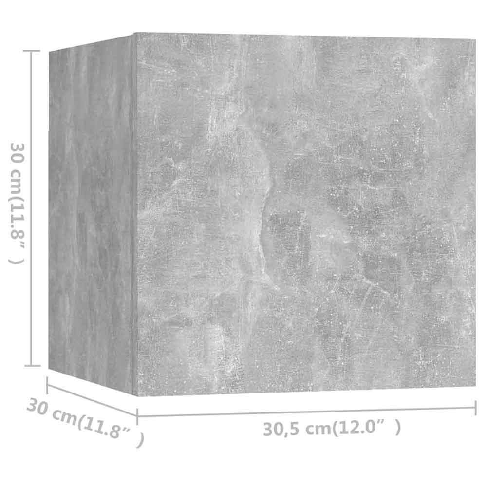 Beaumont 80cm Wooden 3 Piece Entertainment Unit In Concrete Grey