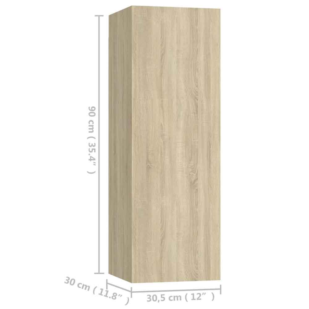 Beaumont 80cm Wooden 3 Piece Entertainment Unit In Sonoma Oak
