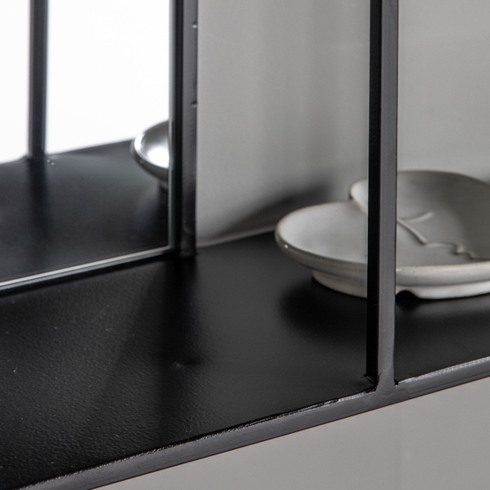 Beaumont Wall Mirror With Shelf In Black