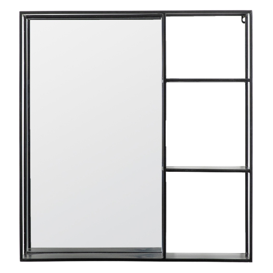 Beaumont Wall Mirror With Shelf In Black