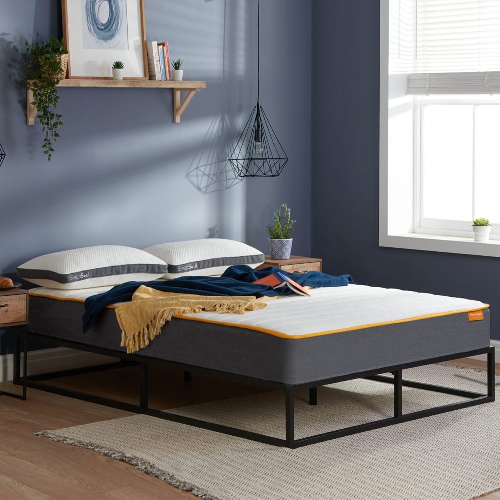 Beauport Fabric King Size Mattress In White Blue